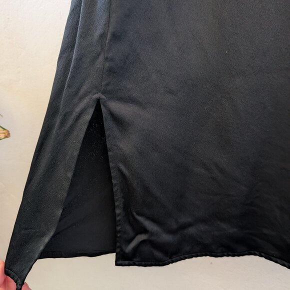 Eileen Fisher Black 100% Silk Shift Dress - Picture 9 of 9